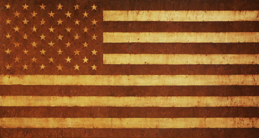 ISONERV | Painting | Eternal Rain | Rusting USA Flag | Artist