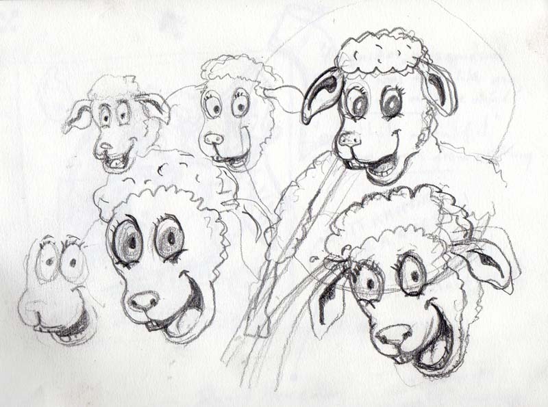 Lamb head pencil drawing. ISONERV.
