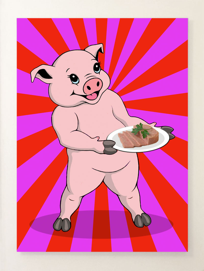 ISONERV | Love Meat | Serving Suggestion | Painting |  Pig | Meat | artist |