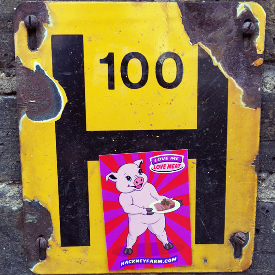 ISONERV | Hackney Farm | Love Meat |  Magnetic micro advertising campaign on the streets of Hackney, London. | Art | Artist