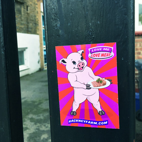 ISONERV | Hackney Farm | Love Meat |  Magnetic micro advertising campaign on the streets of Hackney, London. | Art | Artist