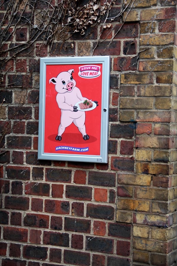 Love me. Love Meat. Hackney Farm Poster. ISONERV. Artist.