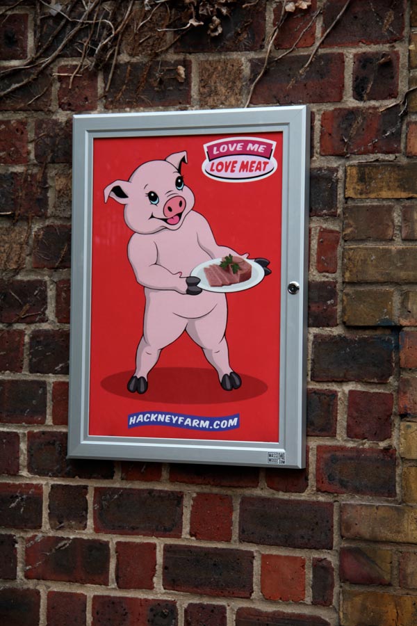 Love me. Love Meat. Hackney Farm Poster. ISONERV. Artist.