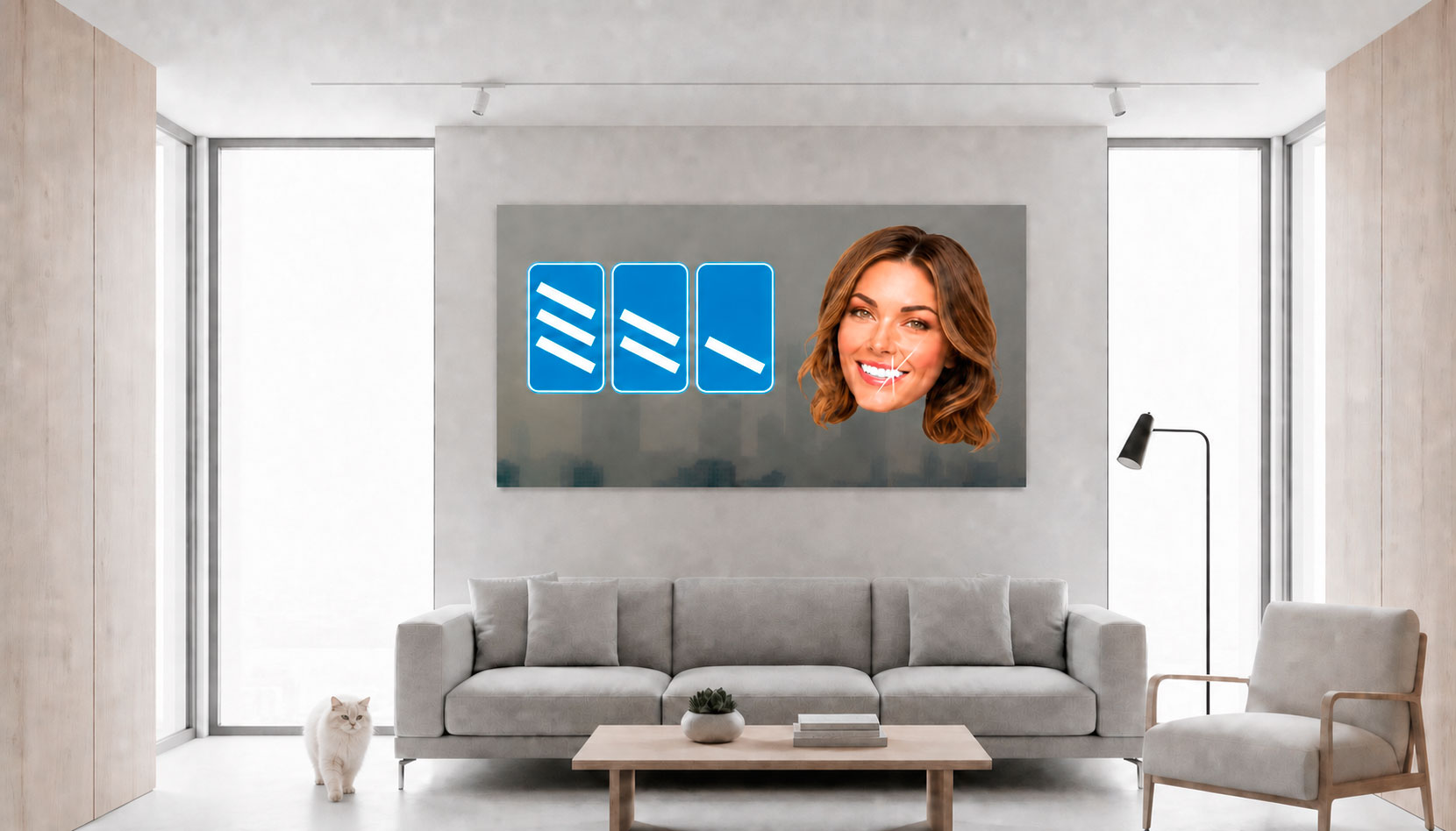 Homecoming painting in an apartment